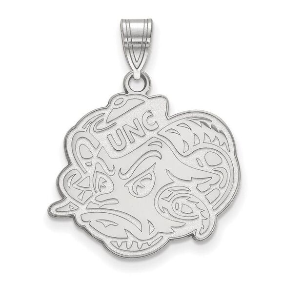 10k White Gold North Carolina Large Mascot Pendant